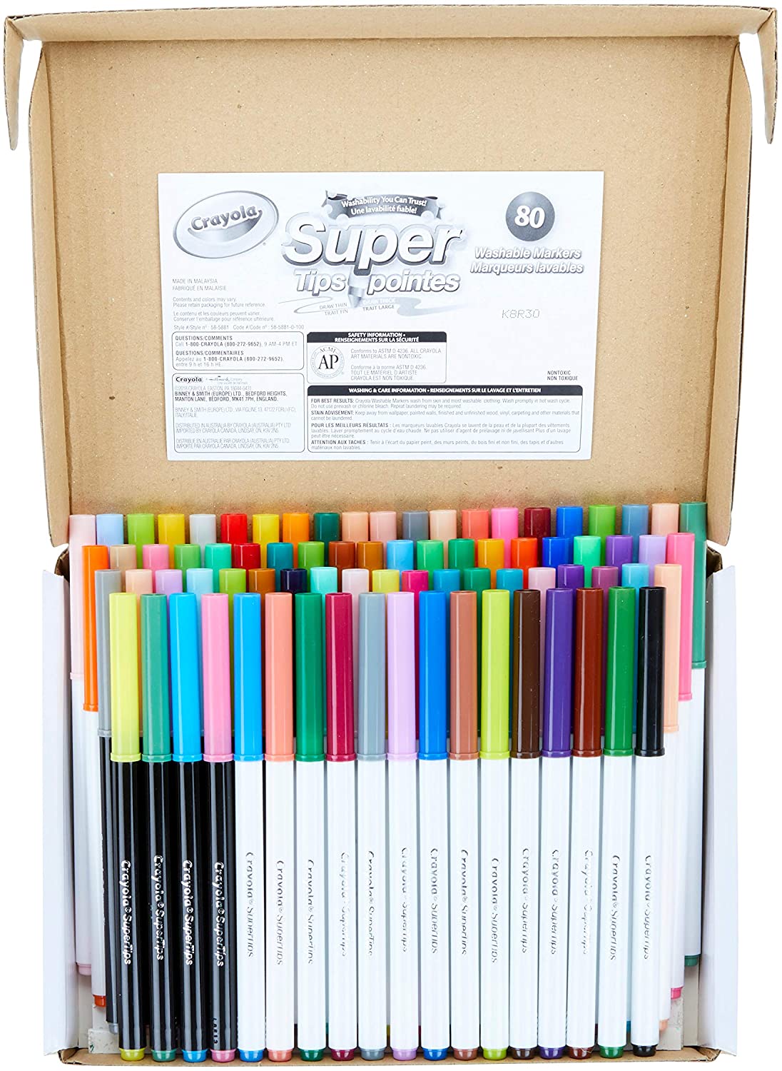 Crayola Super Tips Marker Set, 43 Unique Colors, Doubles of Favorite 25  Colors & 12 Scented Shades, 80 Count, Gift, Multi – Mawahib Bookstore